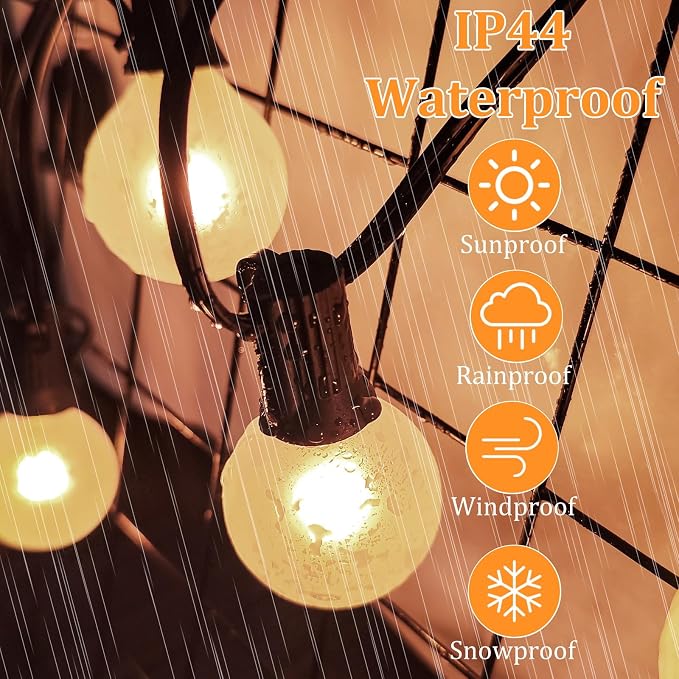 25 Pack G40 Frosted Replacement Bulbs, 5W Globe Light Bulbs Fits E12 Candelabra - Image 3