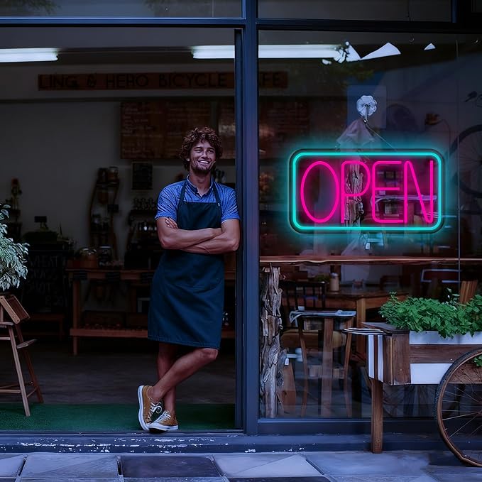 Open Signs for Business, 16.5"x 9" Dimmable Led Neon Open Sign Ultra Bright - Image 2