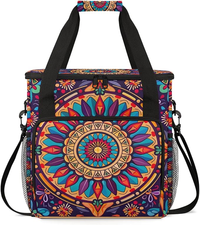 Boho Mandala Flowers Bohemian Coffee Maker Carring Bag, Large Insulated Storage by Home