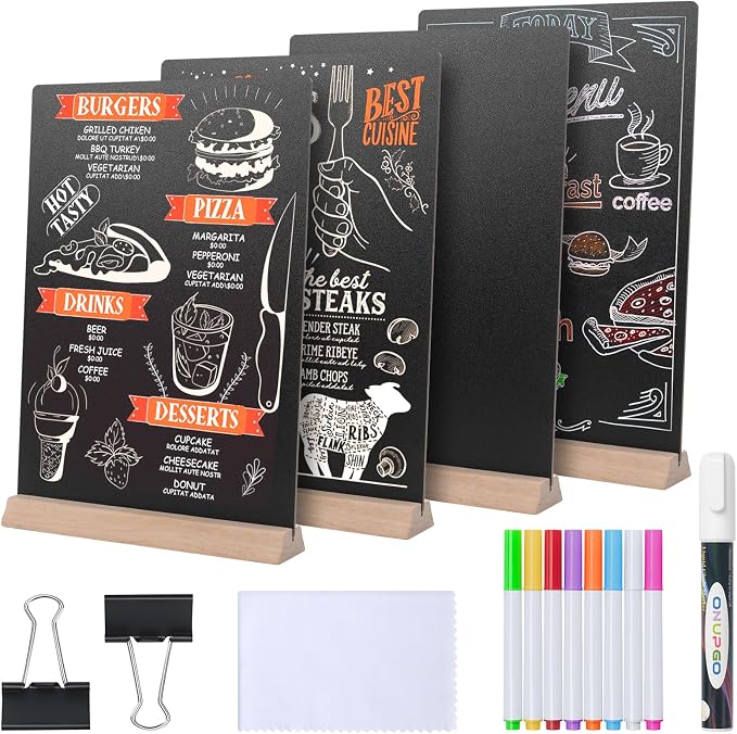 8 x12 Inch Tabletop Chalkboard Sign by ONUPGO
