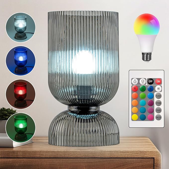 Modern RGB Glass Table Lamp by Unknown
