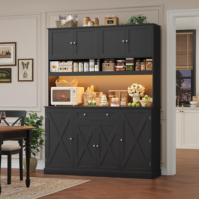 HIFIT 72.8” LED Kitchen Pantry Cabinet - Image 4