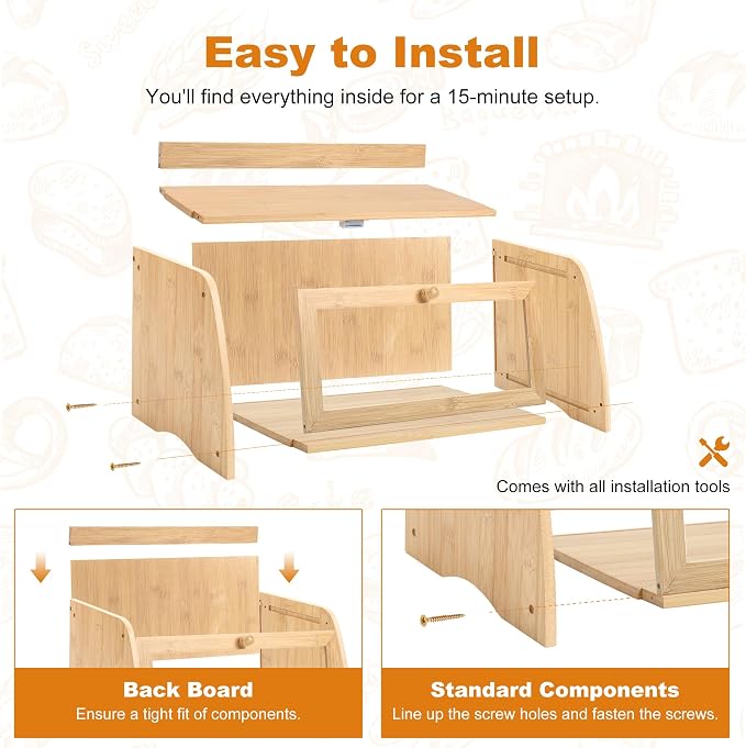 Bamboo Bread Box for Kitchen Counter - Image 6