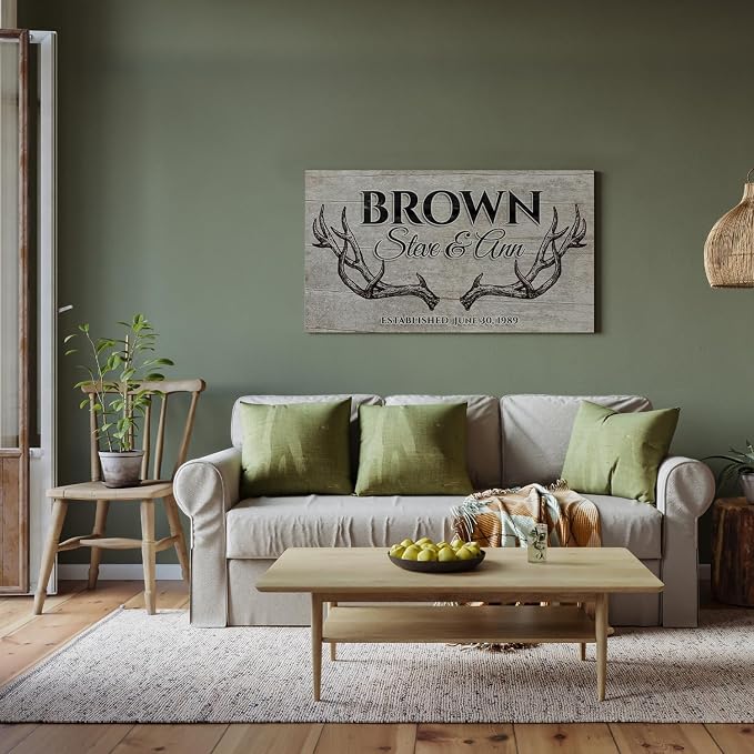 IPIC - Family Established Sign, Personalized Farmhouse Name Sign Wall Decor - Image 2