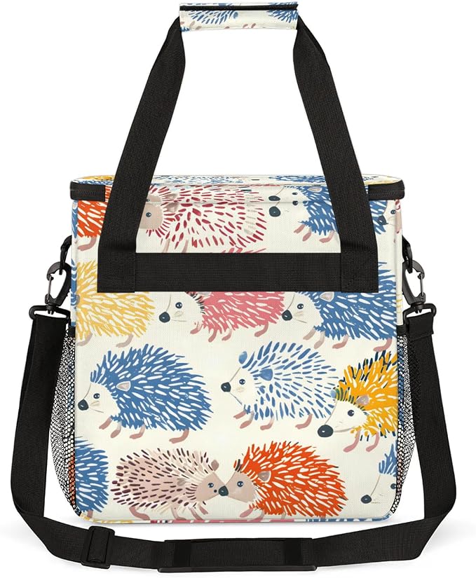 Hedgehog Colorful Coffee Maker Carring Bag, Large Insulated Storage Organizer - Image 5