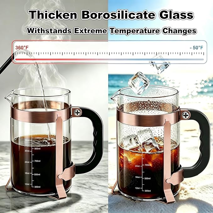 QUQIYSO French Press Coffee Maker, Large French Press - Image 4