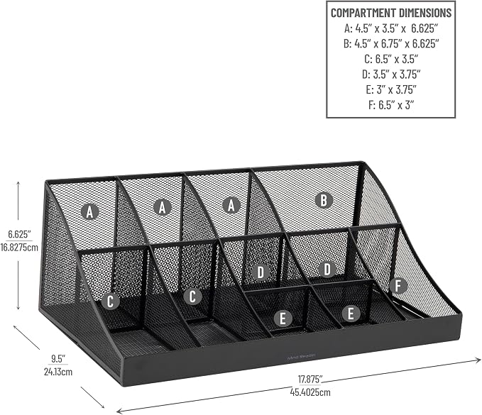 Mind Reader Countertop Organizer, 2 Tier Mesh Storage Caddy - Image 3