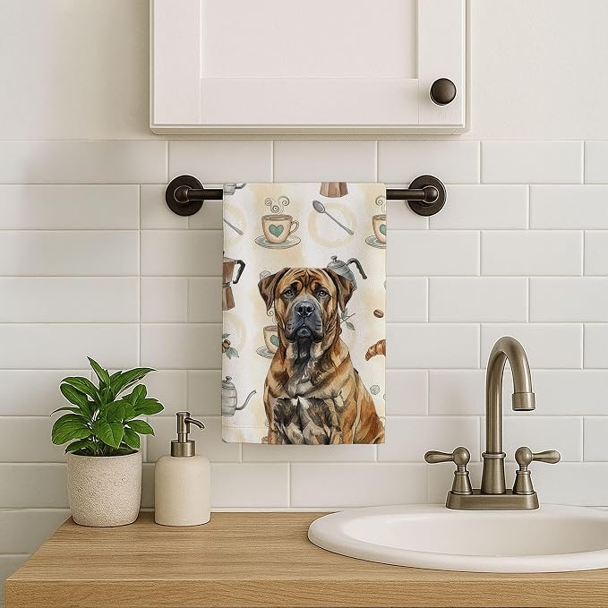 Caroline's Treasures Brindle Boerboel Coffee Bar Kitchen Towel Velour Plush - Image 7