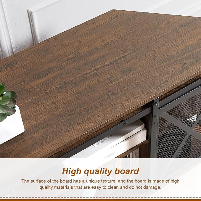 HOMISSUE Corner TV Stand for 55 Inch TV, Rustic Corner Entertainment Center - Image 7