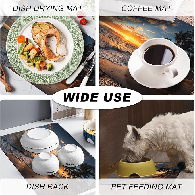 Coffee Mat, Coffee Bar Accessories Fit Under Coffee Maker Espresso Machine - Image 7