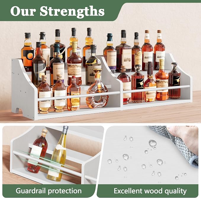 5 Tier Countertop Liquor Bottle Display Shelf Organizer, Retro Tabletop Wine - Image 2