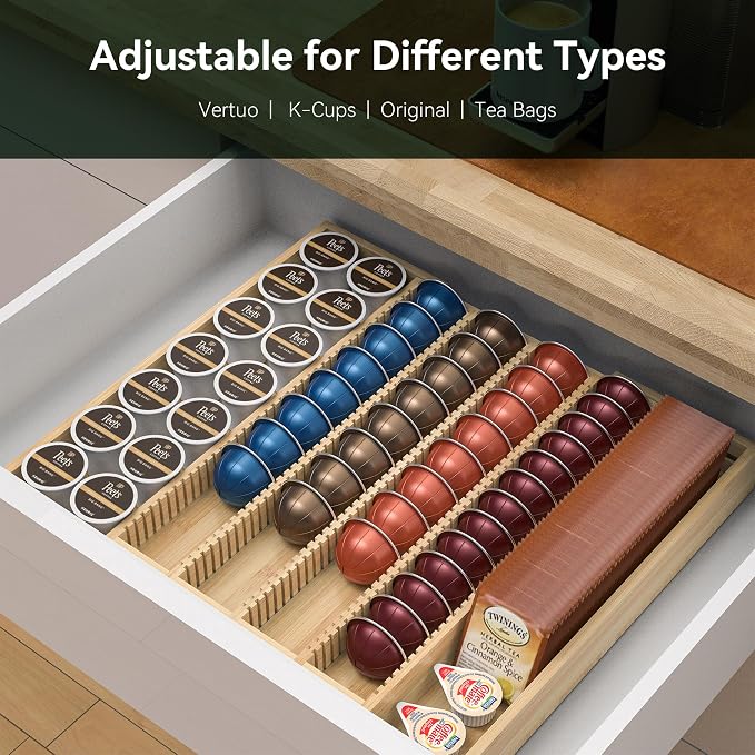 Larger Expandable Bamboo Organizer Holder - Image 4