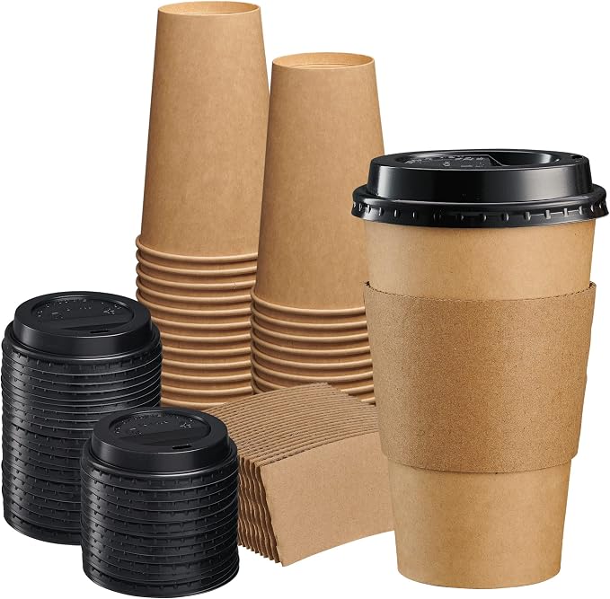 GUSTO 16 oz. Disposable Kraft Coffee Cups by GUSTO