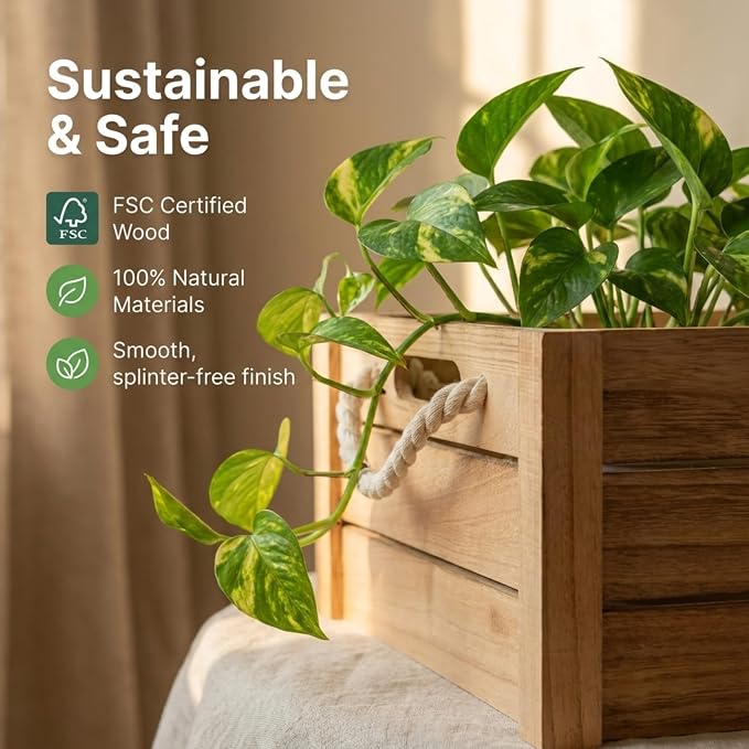 Set of 3 Rustic Nested Wooden Crates - Image 11