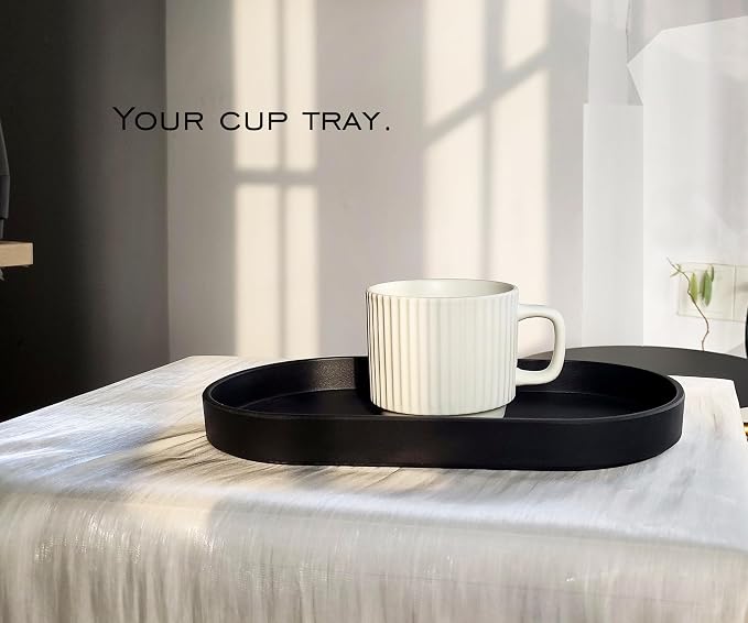 Black Small Tray, Oval Tray Countertop Organizer | Serving Seasoning, Salt and - Image 5