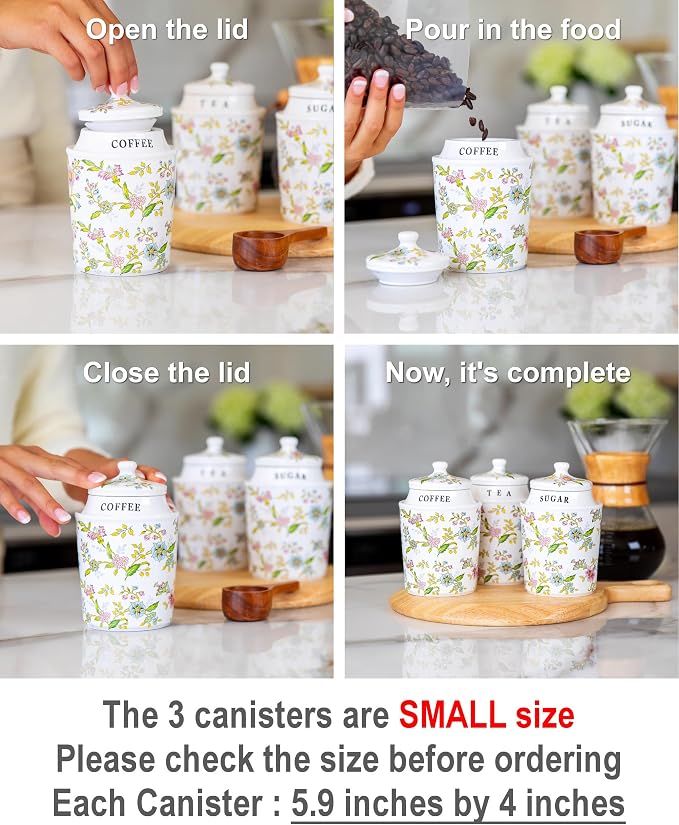 Small Coffee Tea Sugar Canister Set - Image 5