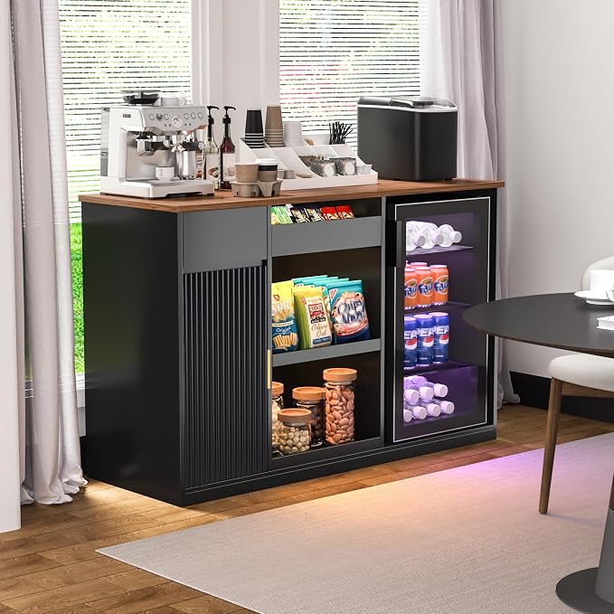 GDLF Snack Bar Cabinet with Fridge Space, Snack Organizer with Storage and - Image 6