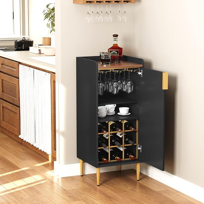 ARTPOWER Mini Bar Cabinet for Apartment, Fluted Wine Bar Cart - Image 4