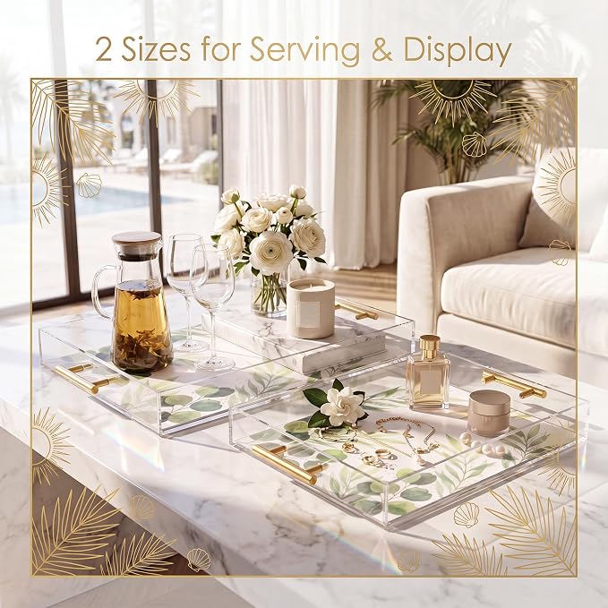 2 Pack Acrylic Serving Tray - Image 5