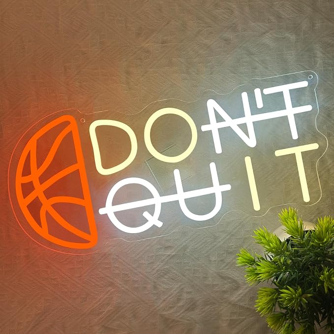 Basketball Don't Quit Neon Sign, Light Up Basketball Decor - Image 5
