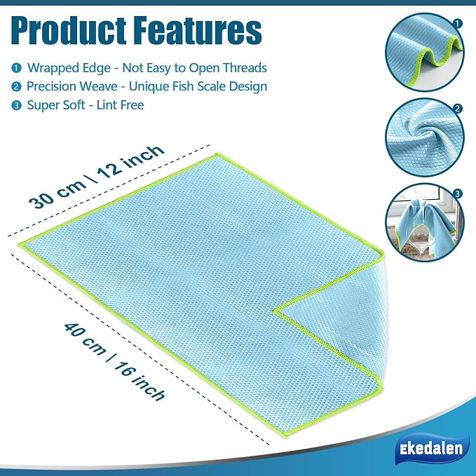 Microfiber Cleaning Cloth Lint Free Glass Cleaner Window Polishing Streak Free - Image 2