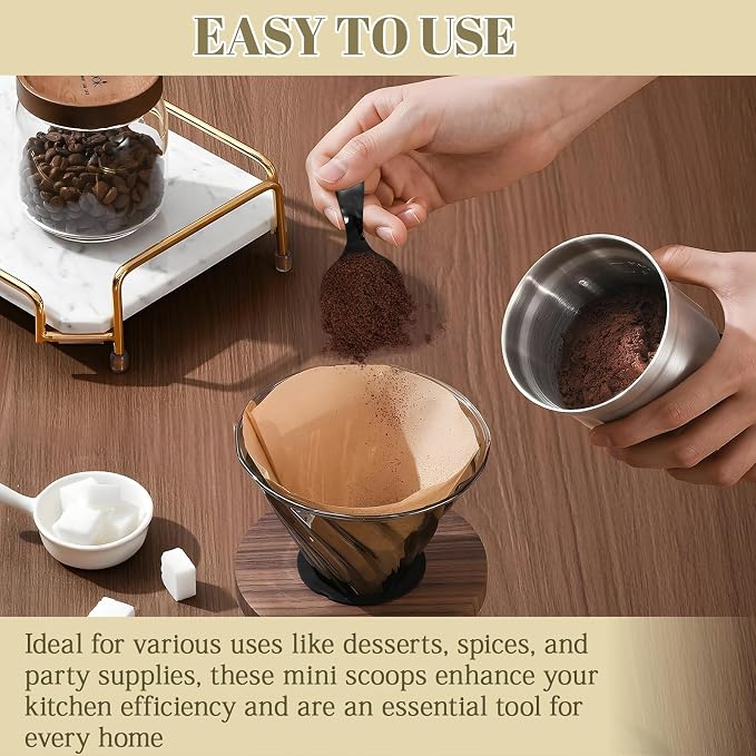 5 Pack Short Handle Scoops, Stainless Steel Mini Scoops Small Spoons, Versatile - Image 4