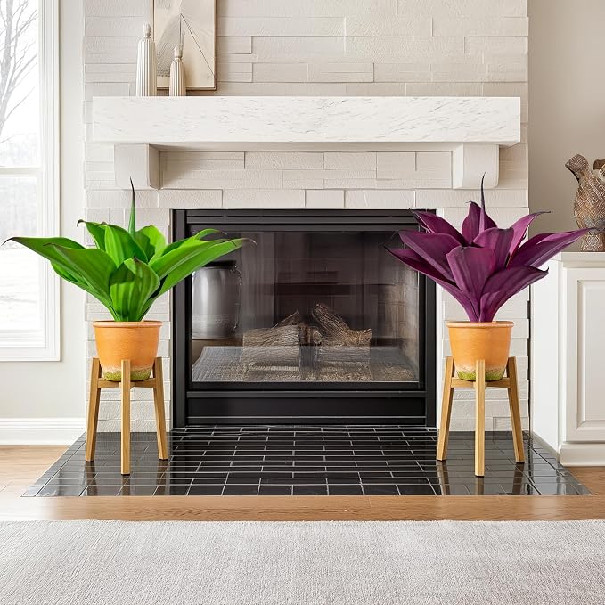 2 Set Real Touch Artificial Agave Plants, Lifelike Faux Succulent in Pot Desk - Image 7