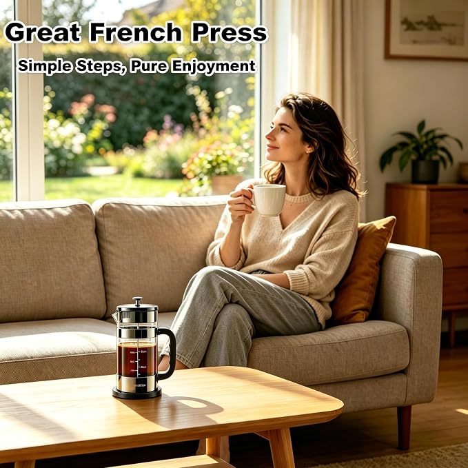 French Press Coffee Maker, 304 Stainless Steel French Press - Image 7