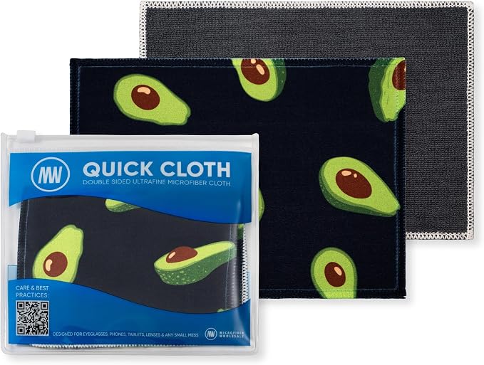Microfiber Wholesale Quick Cloth Glasses Cleaning Cloths–5x7 Avocado 2-Pack by MicrofiberWholesale