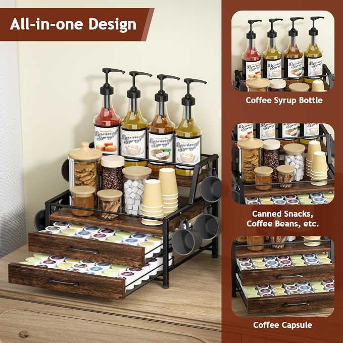 Homsorout Coffee Syrup Rack Organizer - Image 5