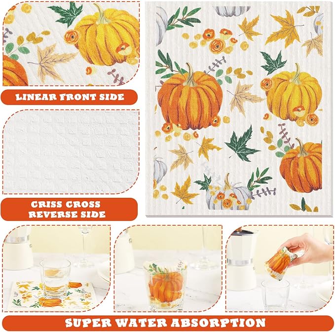 Remagr 6 Pcs Swedish Kitchen Dish Towels Kitchen Cloths Reusable Sponge - Image 7
