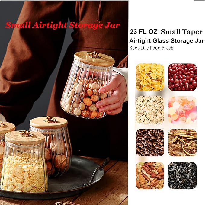 FANTESTICRYAN Glass Coffee Nuts Canister Airtight Storage Jar Petal Decorative - Image 4