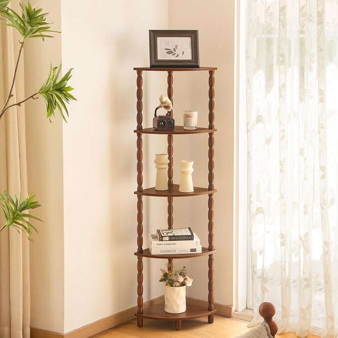 MaxSmeo Corner Shelf, 5-Tier Corner Bookshelf - Image 8