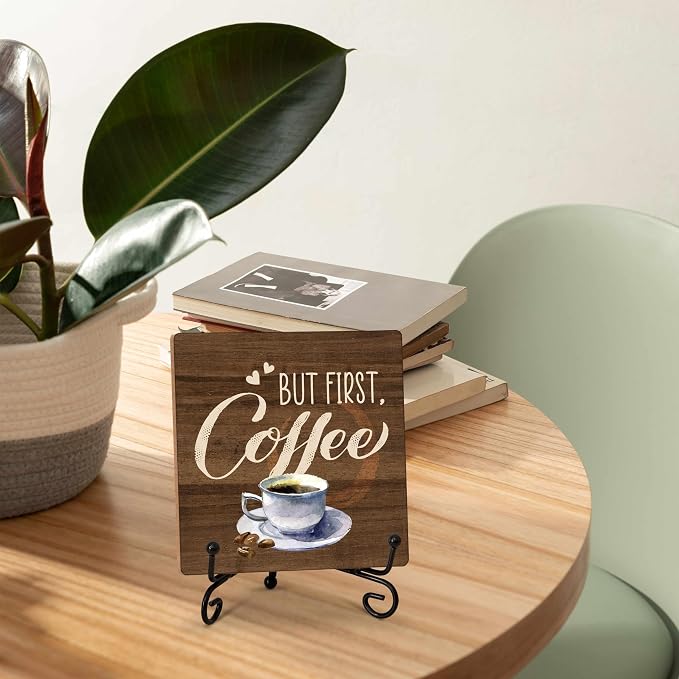 Wooden Coffee Decor, But First Coffee Gift - Image 4