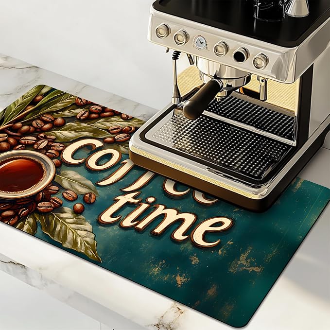 NYZE Coffee Mat Absorbent Non Slip Dish Drying Mat by GIVEYOUTHEBEST