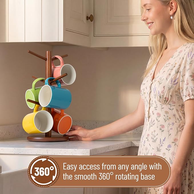 MyLifeUNIT Mug Holder Tree, 360° Rotated Coffee Cup Holder - Image 6