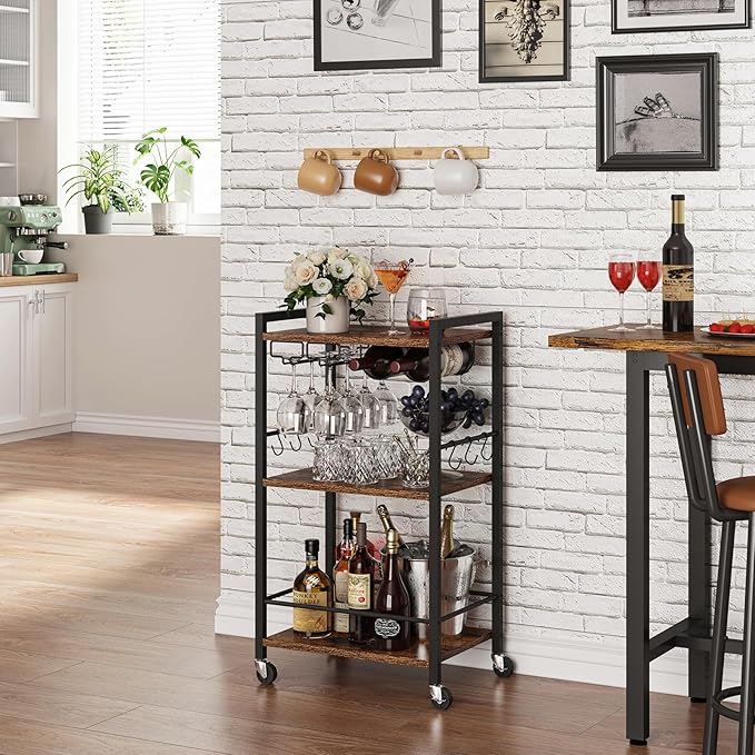 TUTOTAK Bar Cart, Home Bar Serving Cart - Image 2
