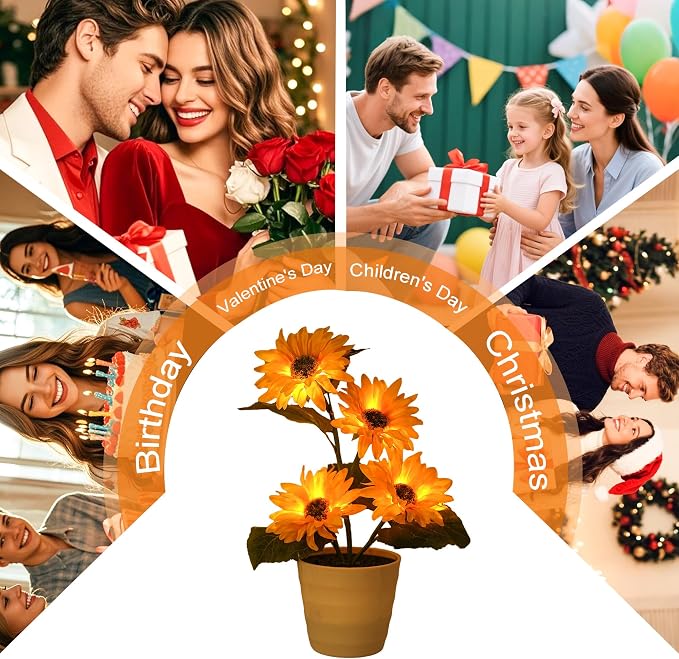 Sunflower Lamp Gifts for Women Mom Grandma Girlfriend Friend Wife Her Christmas - Image 8