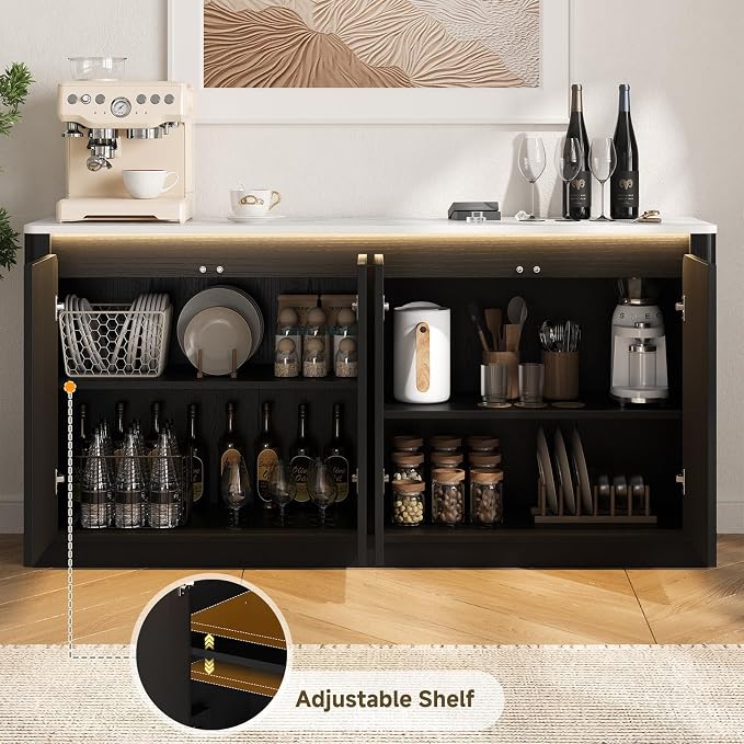 ONBRILL 61" Fluted Buffet Cabinet - Image 4