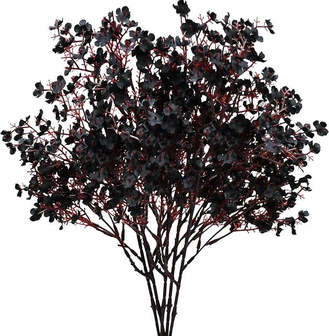 Mandy's 6 Bundles Artificial Black Baby’s Breath Flowers | 18.5 Inch Silk by Mandys