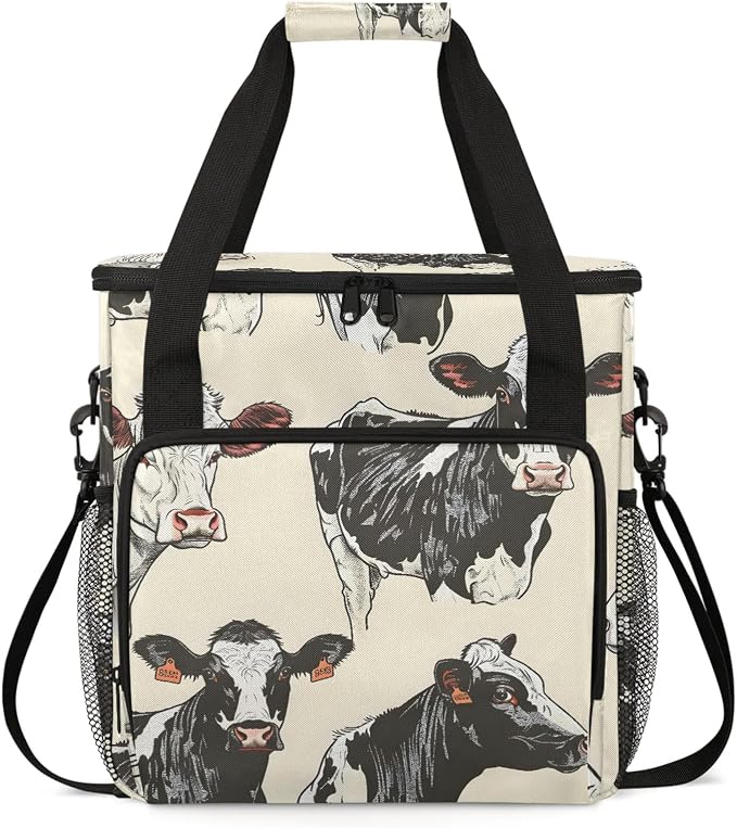 Cow Animals Coffee Maker Carring Bag, Large Insulated Storage Organizer Case by Home