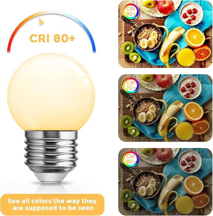 Flaspar Small G14 LED Globe Light Bulb, 1W G45 LED Vanity Bulb 15W Equivalent - Image 5