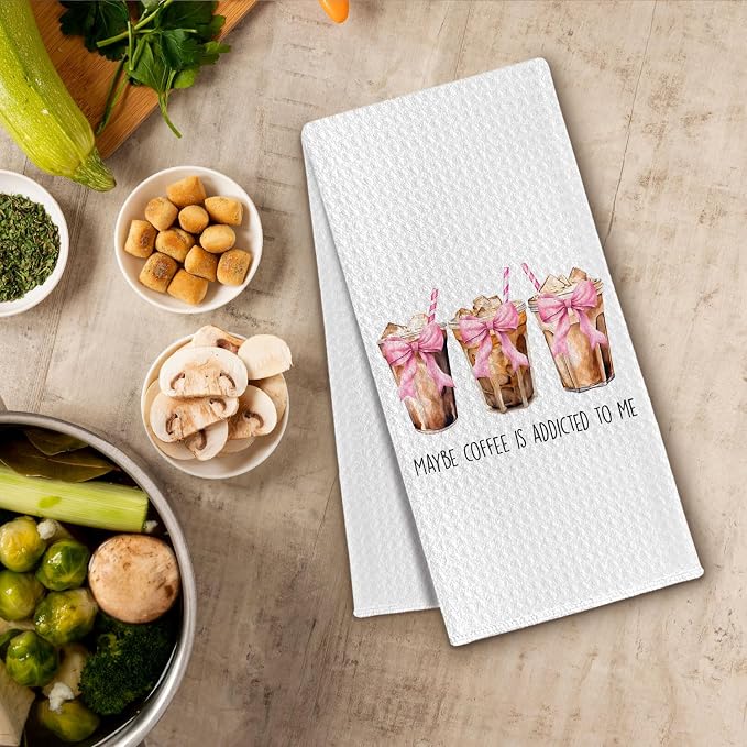 Coquette Coffee Kitchen Towels, Coffees Bar Lover Gifts Dish Tea Towel - Image 3