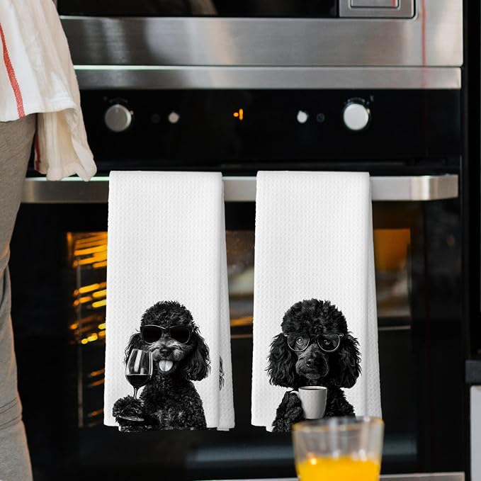 Funny Labradoodle Kitchen Towels Set of 2, Funny Dog Kitchen Accessories - Image 2