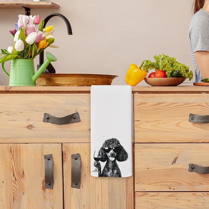 Funny Poodle Wine Kitchen Towels, Gifts - Image 4