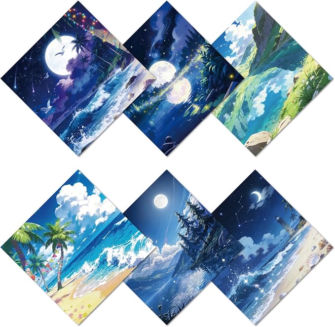 CREATCABIN 6Pcs Glasses Cleaning Cloth Scenery Microfiber Cleaning Cloths Suede by CREATCABIN