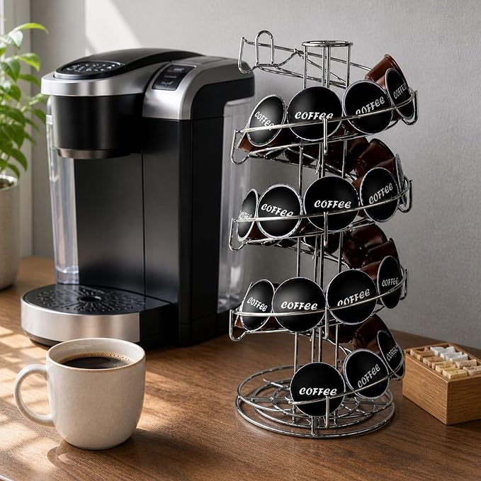 Restaurantware Coffee Pod Holder 7 x 7 x 16.14 Inches 35-50 K-Cup Stainless - Image 3