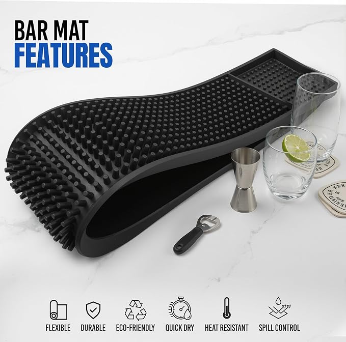 Black Bar Mats 24" x 3" – Non-Slip Rubber Bar Service & Spill Mats - Image 5