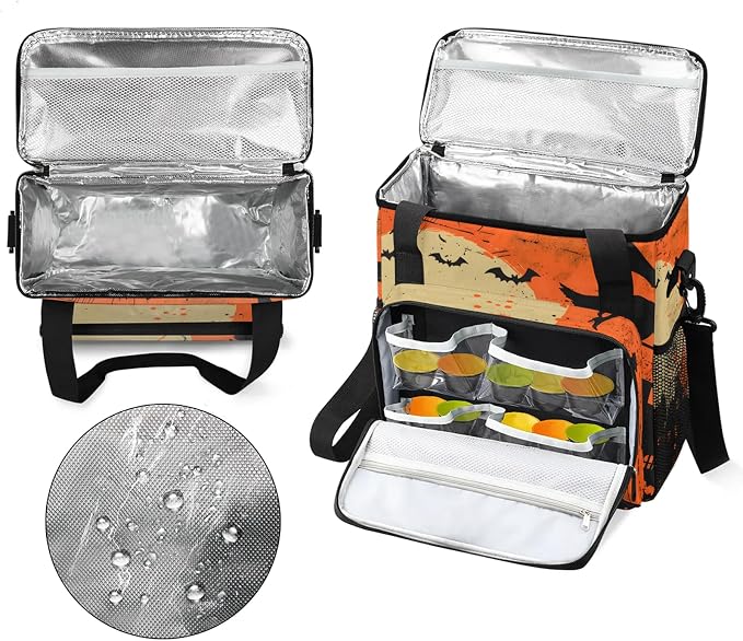 Halloween Themed Coffee Maker Carring Bag, Large Insulated Storage Organizer - Image 3