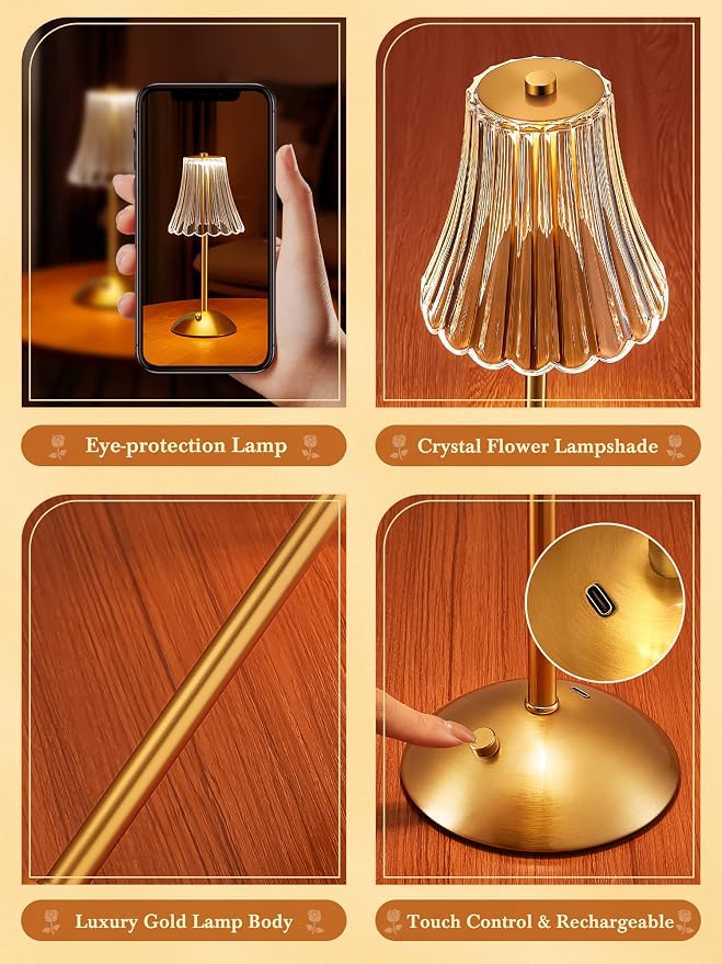 LED Table Lamp, 3200mAh Rechargeable Battery Operated, 30 Lighting Modes - Image 6